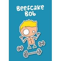 beefcake cartoon personalised card