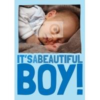 Beautiful Boy | Photo New Baby Card