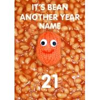 Bean Another Year 21st | Twenty First Birthday Card