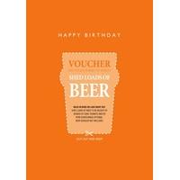 beer voucher personalised birthday card