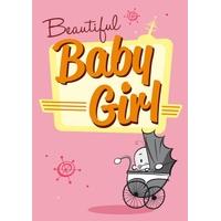 beautiful girl new baby card