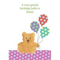 bear balloon | personalised birthday card