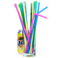 Bendy Spoon Straws 9.5inch Multi Colour (Box of 50)