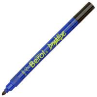 Berol Dry Wipe Marker Pen, Fine Tip, Black Pack of 12