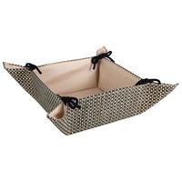 beige tie fabric bread basket single