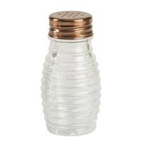 beehive glass salt and pepper shakers with copper finish lid case of 1 ...