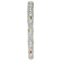 Beautiful sparkle embellish mosaic beads diamante detail Ball Point Shellac pen - Silver