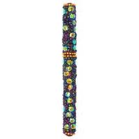 Beautiful sparkle embellish mosaic beads diamante detail Ball Point Shellac pen - Purple