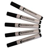 Beaverswood Wet Wipe Marker Pen - Black - Pack Of 5