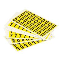 Beaverswood Yellow Labels Numbers 0-9 9.5 x 6mm