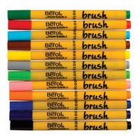 berol colour brush pens pack of 12