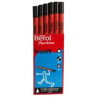 berol colourbroad black pack of 12