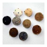 Beaded Balls Handmade Felt Embellishments Natural