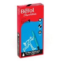 Berol Colourfine Black Pens (Pack of 12)