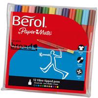 Berol Colourbroad Fibre Tipped Pens - Pack of 12 (Pack of 12)