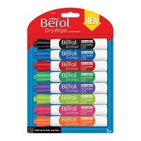 berol assorted round tip dry wipe markers pack of 8 pack of 8