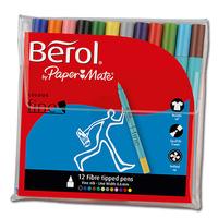 Berol Colourfine Fibre Tipped Pens - Pack of 12 (Pack of 12)