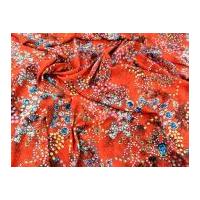 Beads, Bows & Jewels Print Microfibre Dress Fabric Bright Orange