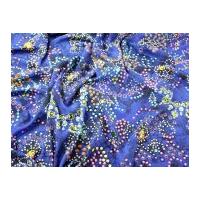 beads bows jewels print microfibre dress fabric royal blue