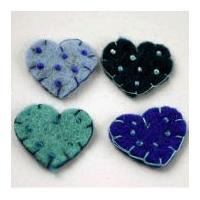 Beaded Heart Handmade Felt Embellishments