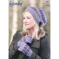 beret and gloves in wendy merino 4 ply 5934