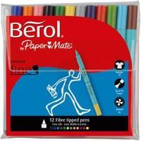 Berol Colour Fine Pens 0.6mm Line Width Assorted Colours Pack of 12