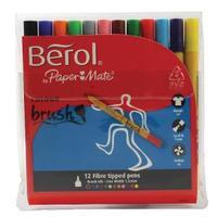 Berol Colourbrush Pen Assorted Water Based Ink Pack of 12 CBR12W12