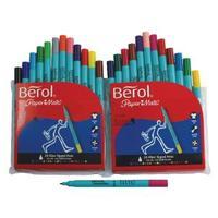 Berol Assorted Water-Based Colourfine Pens Wallet Pack of 24 S0376530