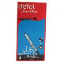 Berol Permanent Marker Fine Black Pack of 12 S0381030