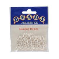 Beads Unlimited White Glass Pearl Beads 4 mm 100 Pack