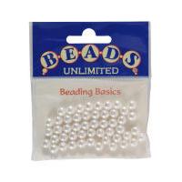 Beads Unlimited White Pearl Beads 6 mm 50 Pack