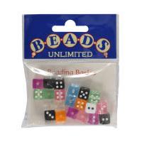 Beads Unlimited Coloured Dice Beads 9 mm 22 Pack