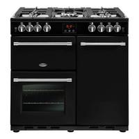 belling 444444127 farmhouse 90g 90cm gas range cooker in black