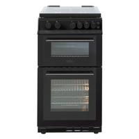 Belling 444444002 50cm Gas Cooker in Black Double Oven Glass Lid FSD