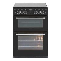 belling 444443750 60cm double oven gas cooker in black gas hob