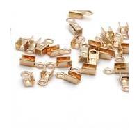 Beads Unlimited Rose Gold Midi Flat Leather Crimps 3 x 9 mm 35 Pack