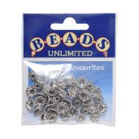 Beads Unlimited Silver Midi Bead Cap Flat Star 10mm 50 Pack