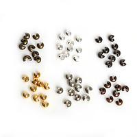 Beadia 100Pcs 3mm Iron Crimp Beads Cover Spacer Beads Jewelry Findings Accessory