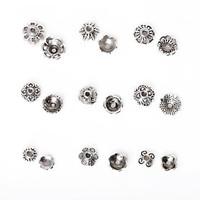 beadia 297pcs mixed 9 style sizes antique silver alloy beads cap metal ...