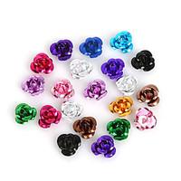 Beadia 100Pcs Aluminium Rose Flower 6mm Metal Beads Jewelry Findings