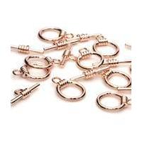 Beads Unlimited Rose Gold Plated Toggle Clasp 17mm 3 Pack