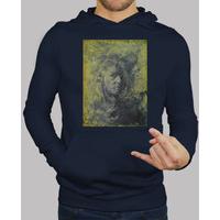 been raised, hooded boy