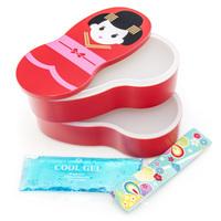 Bento Lunch Box - Red, Maihime Pattern