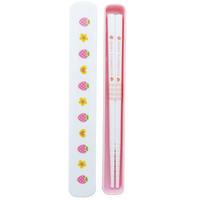 bento chopsticks with case pink strawberry candy pattern