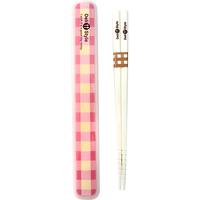 bento chopsticks with case pink deli style pattern