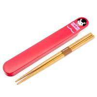 bento chopsticks with case red maihime pattern