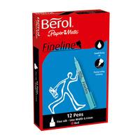 Berol Fine Line Pens. Red. Pack of 12.
