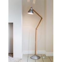 Bermondsey Floor Light in Raw Oak and Aluminium by Garden Trading