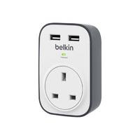 belkin surgecube 1 outlet surge protector with 2 x 24a shared usb char ...