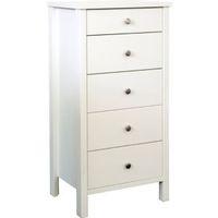 Bergen White 5 Drawer Chest (H)1058mm (W)530mm